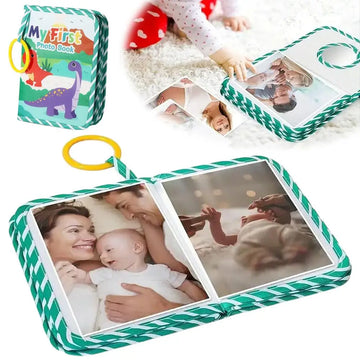 Baby Photo Album Soft Baby Book First Year Baby Photo Book Safe Mirror Family Memory Book for Newborns Toddler 1st Birthday Gift