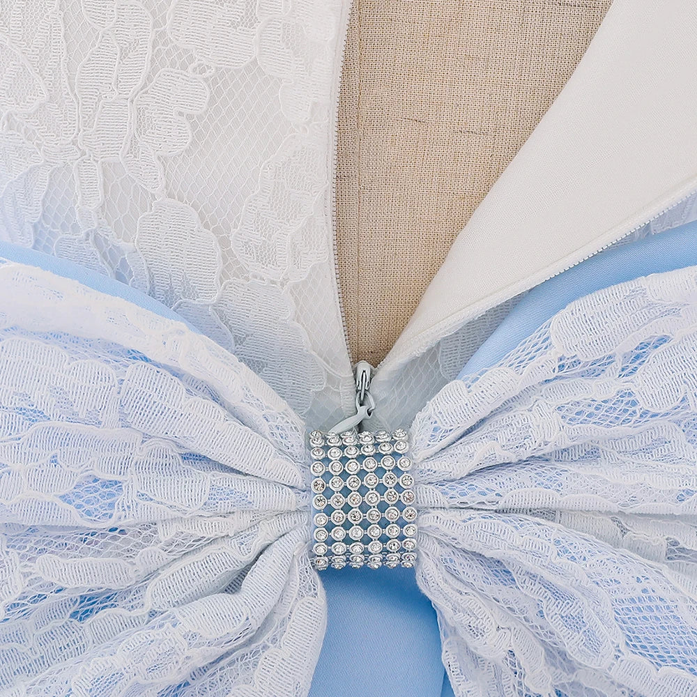 Newborn White Baptism Dress For Girls Infant Baby 1 Year Birthday Wedding Party Dresses Big Bow Lace Baby Girl Summer Clothes