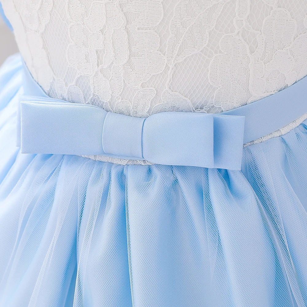 Newborn White Baptism Dress For Girls Infant Baby 1 Year Birthday Wedding Party Dresses Big Bow Lace Baby Girl Summer Clothes
