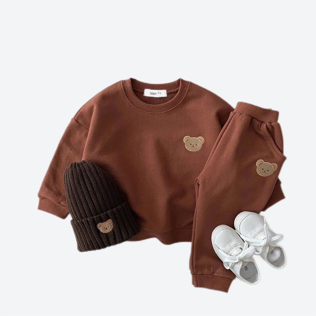 Fashion Toddler Baby Boys Girl Fall Clothes Sets Baby Girl Clothing Set Kids Sports Bear Sweatshirt Pants 2Pcs Suits Outfits