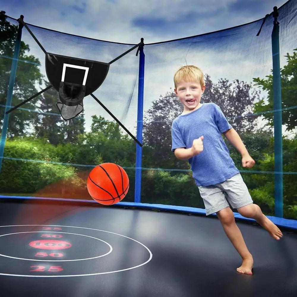 Basketball Hoop For Trampoline Outdoor Children Soft Basketball Hoop Attachment With 4 Balls And Pump Trampoline Parts For Kids