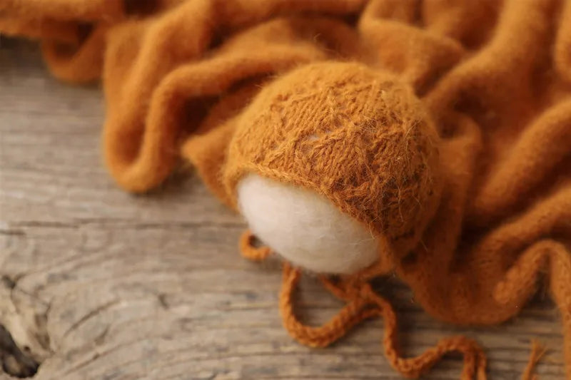 2023Newborn fuzzy wrap for baby photography props,handmade soft blanket for newborn prop