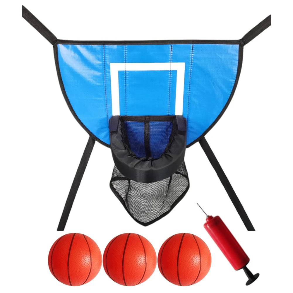 Trampoline Basketball Hoop with Pump and Mini Ball Kids Sport Games Easy To Assemble for Trampoline and All Ages