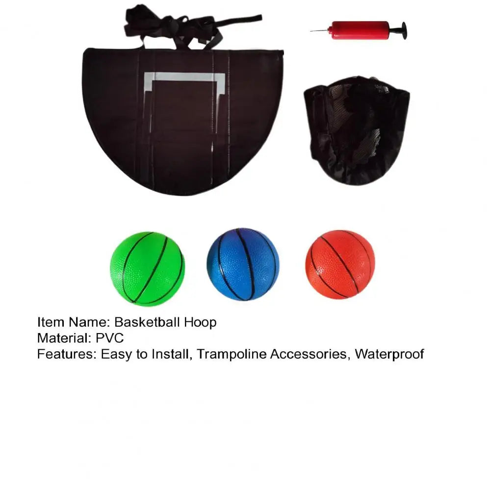 Trampoline Basketball Accessories Outdoor Trampoline Basketball Hoop Set for Kids Adults Waterproof Garden Game for Trampoline