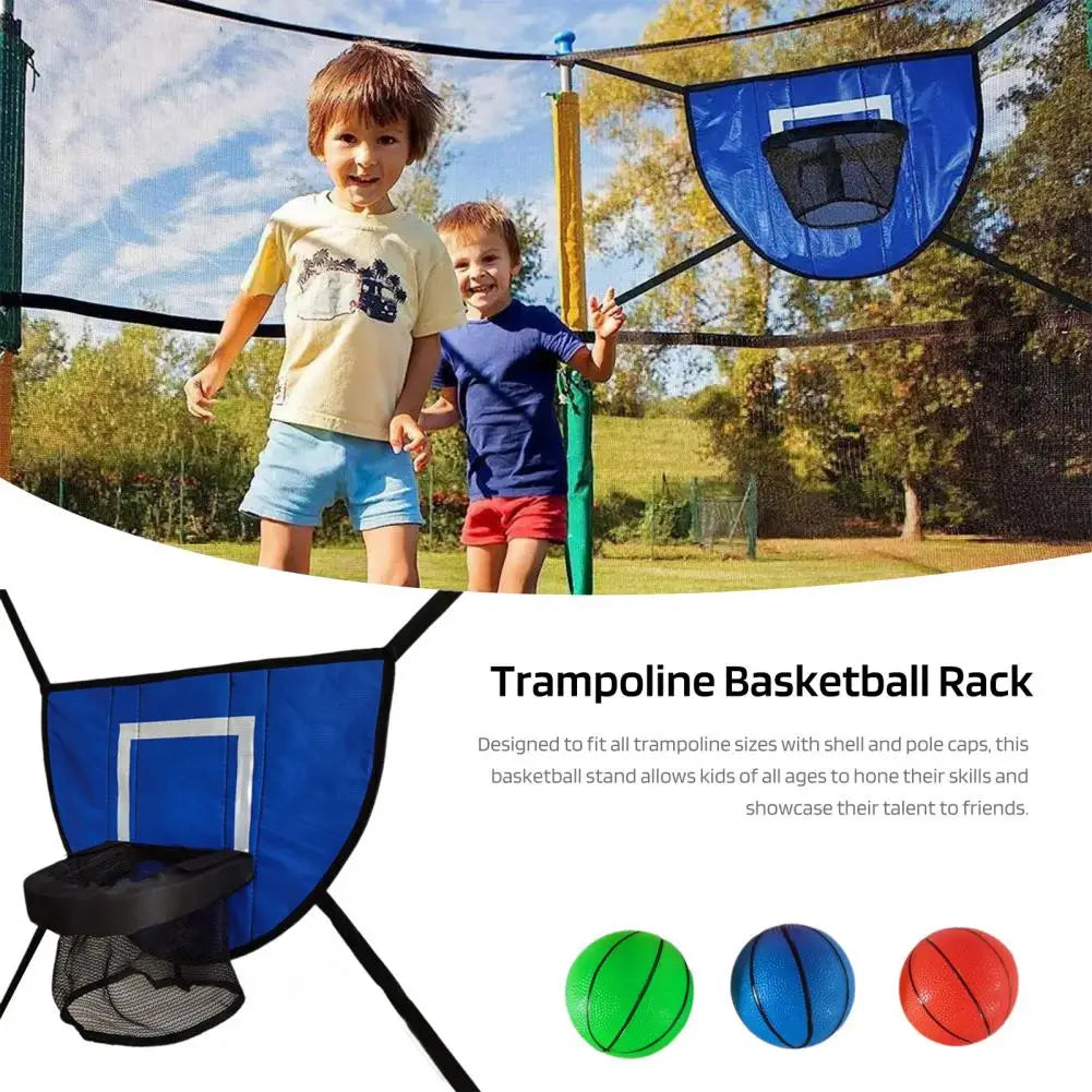 Trampoline Basketball Accessories Outdoor Trampoline Basketball Hoop Set for Kids Adults Waterproof Garden Game for Trampoline
