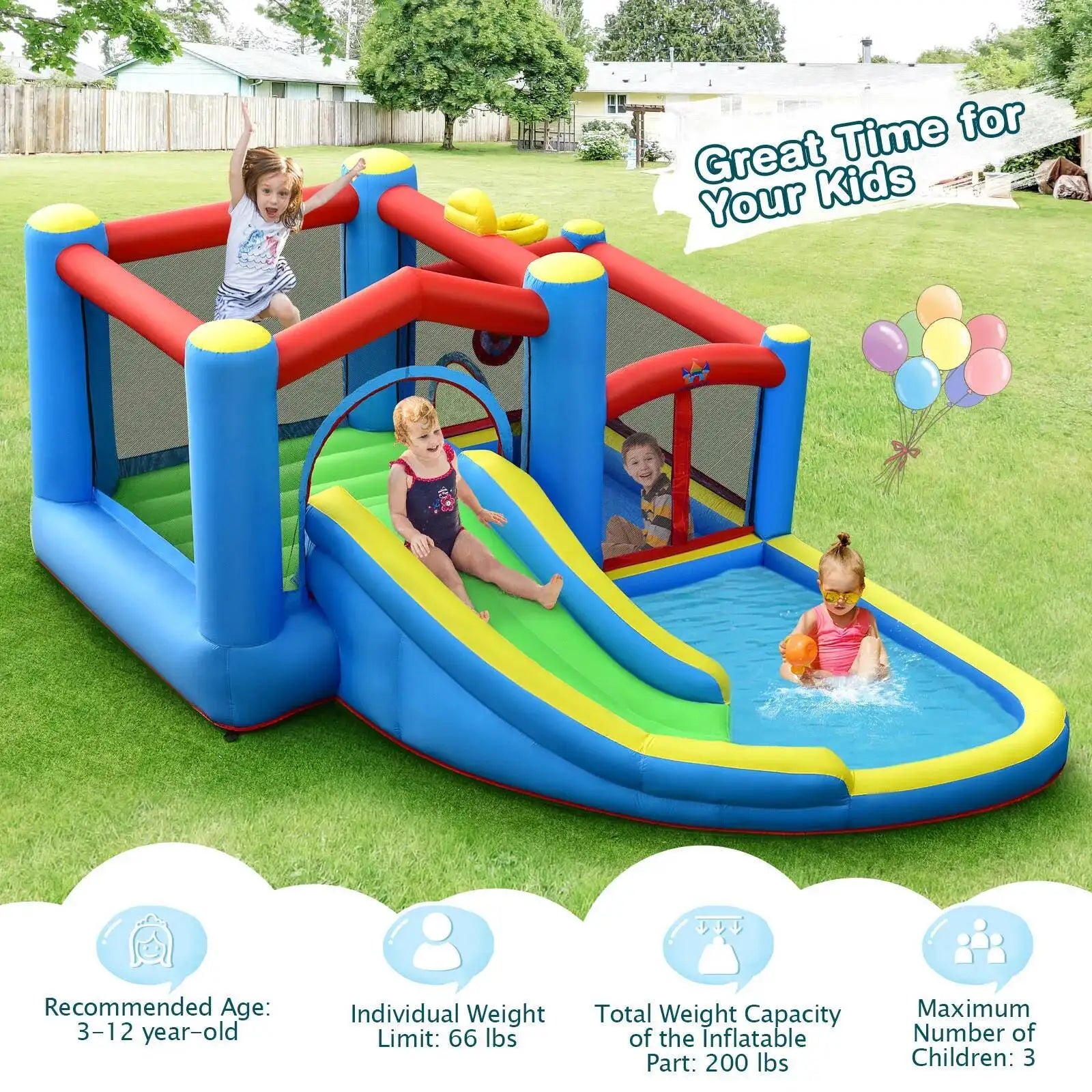 Kids Iatable Water Outdoor Indoor Slide Bounce Castle (Without Blower) (Without Blower)