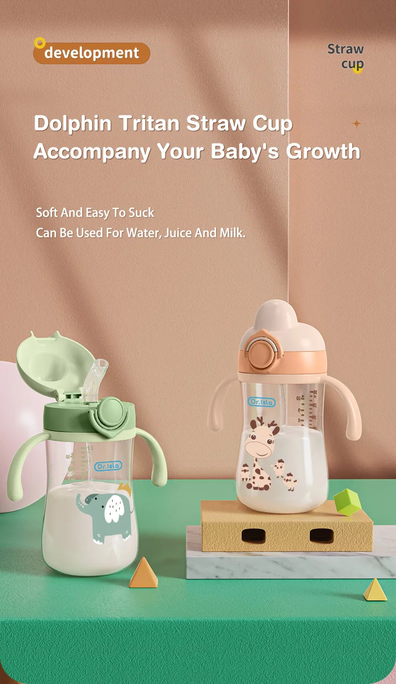 Baby Straw Bottle – 300ml BPA-Free