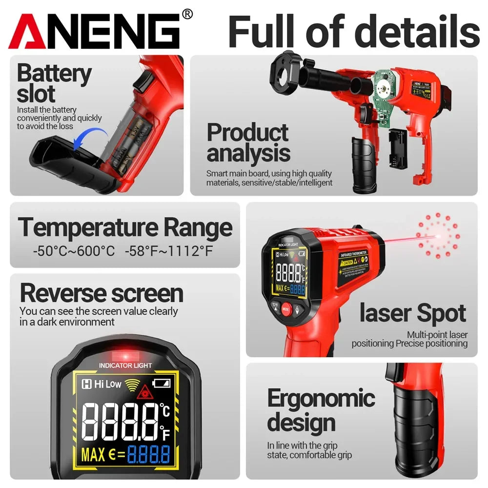 ANENG TH203 IR Thermometer –50~600℃