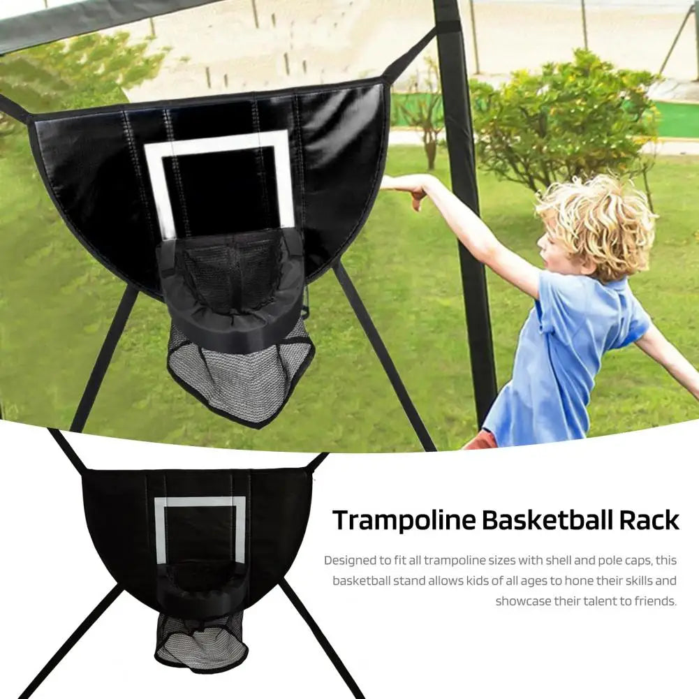 Trampoline Basketball Accessories Outdoor Trampoline Basketball Hoop Set for Kids Adults Waterproof Garden Game for Trampoline
