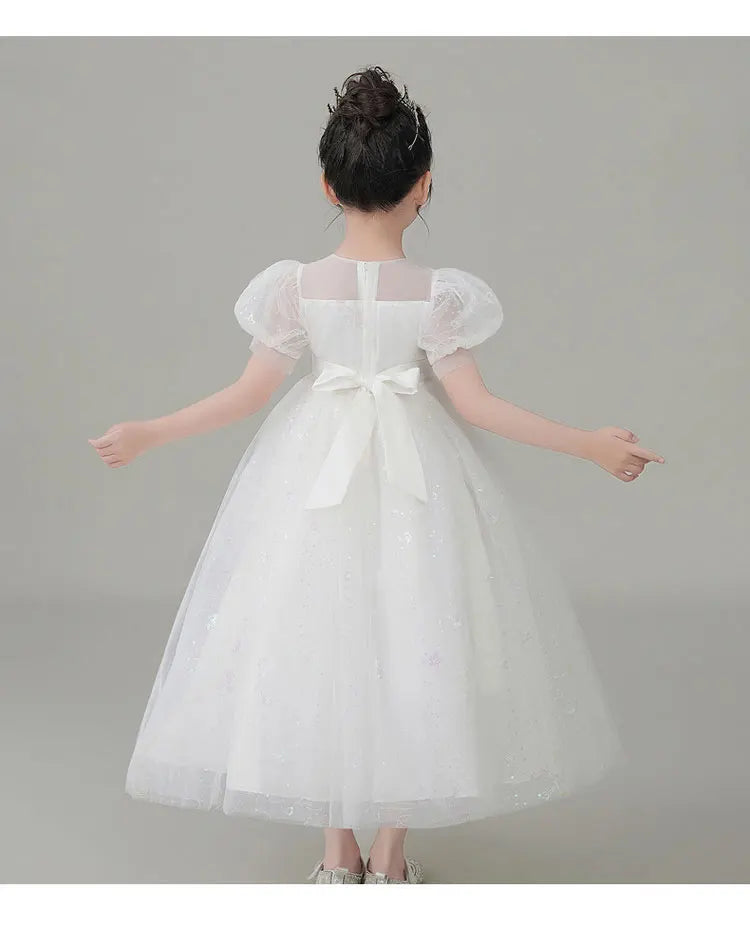 Fashion Children Clothing Evening Dresses Lace Short Sleeve Kids Dresses for Girls Summer Girls Party Dresses 3-12 Years