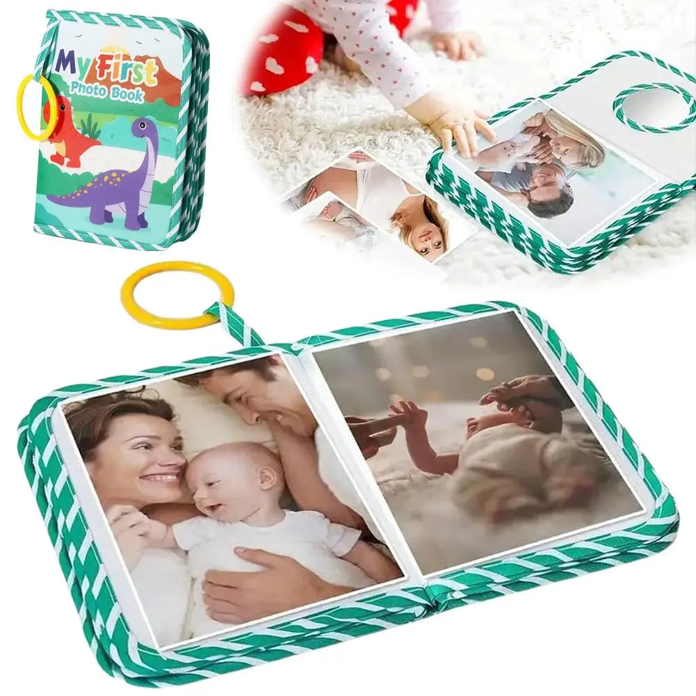 Baby Photo Album Soft Baby Book First Year Baby Photo Book Safe Mirror Family Memory Book for Newborns Toddler 1st Birthday Gift