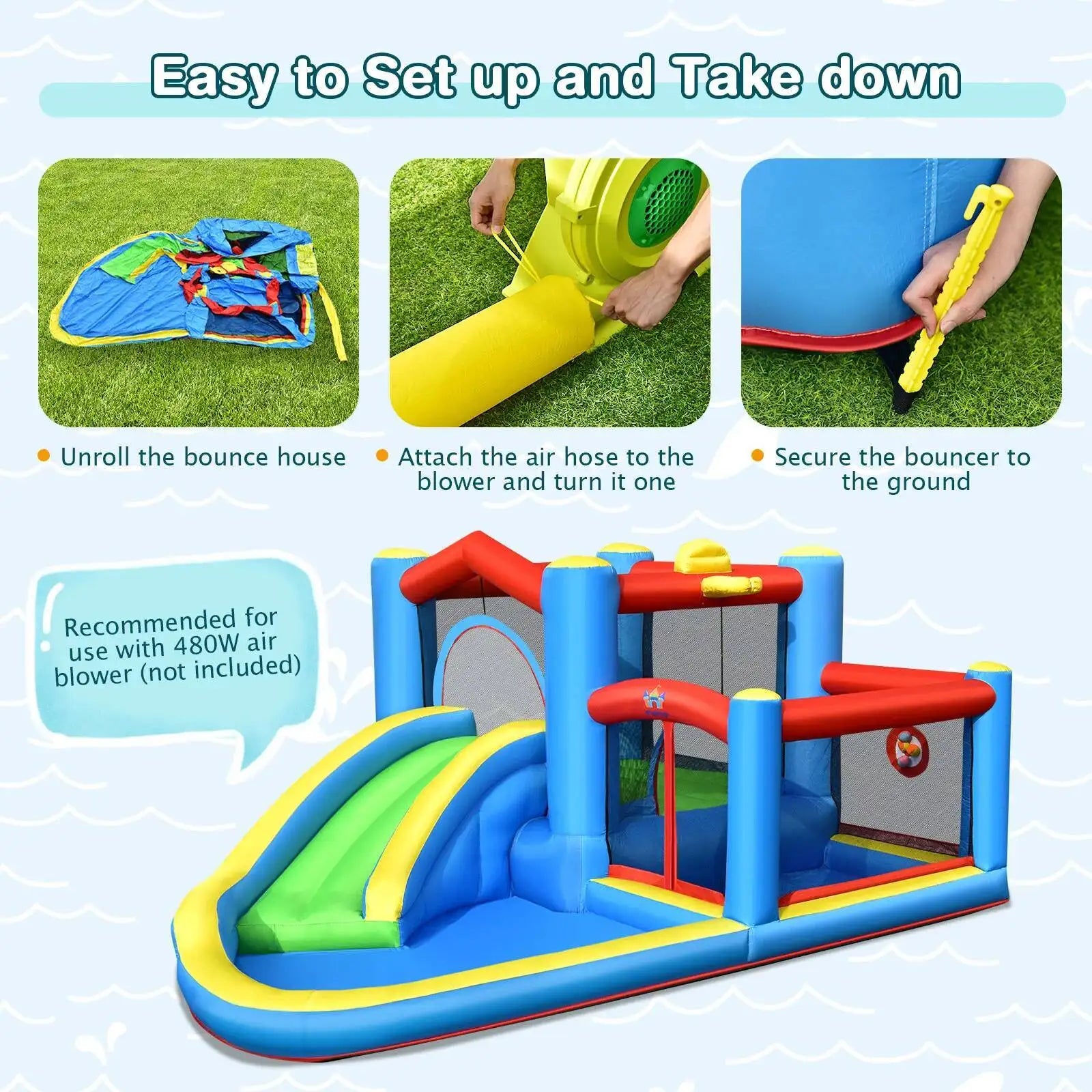 Kids Iatable Water Outdoor Indoor Slide Bounce Castle (Without Blower) (Without Blower)