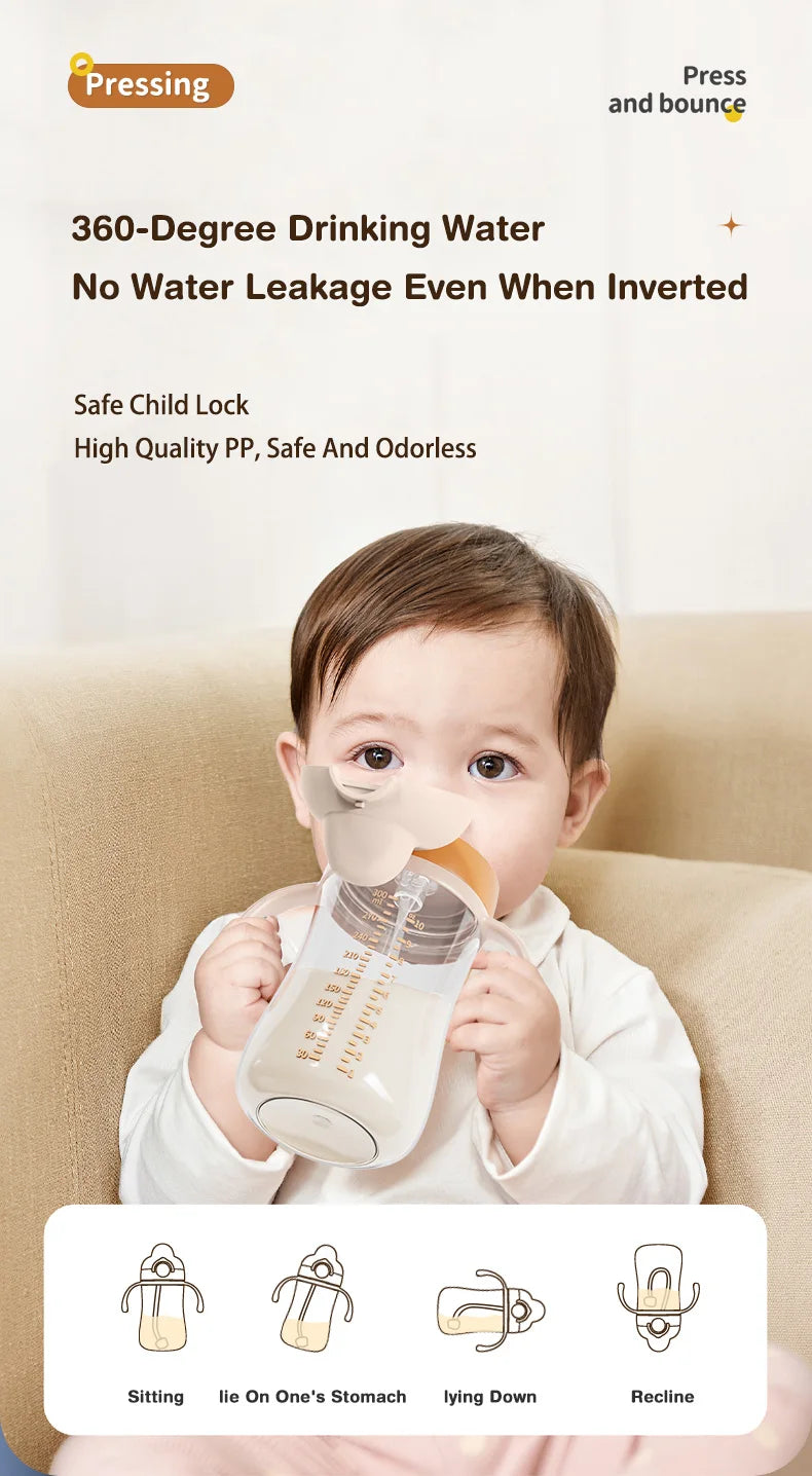Baby Straw Bottle – 300ml BPA-Free