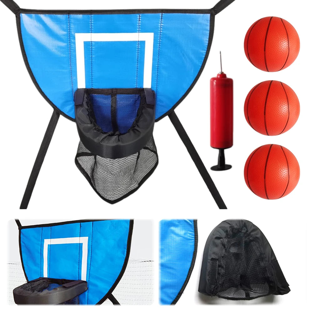 Trampoline Basketball Hoop with Pump and Mini Ball Kids Sport Games Easy To Assemble for Trampoline and All Ages