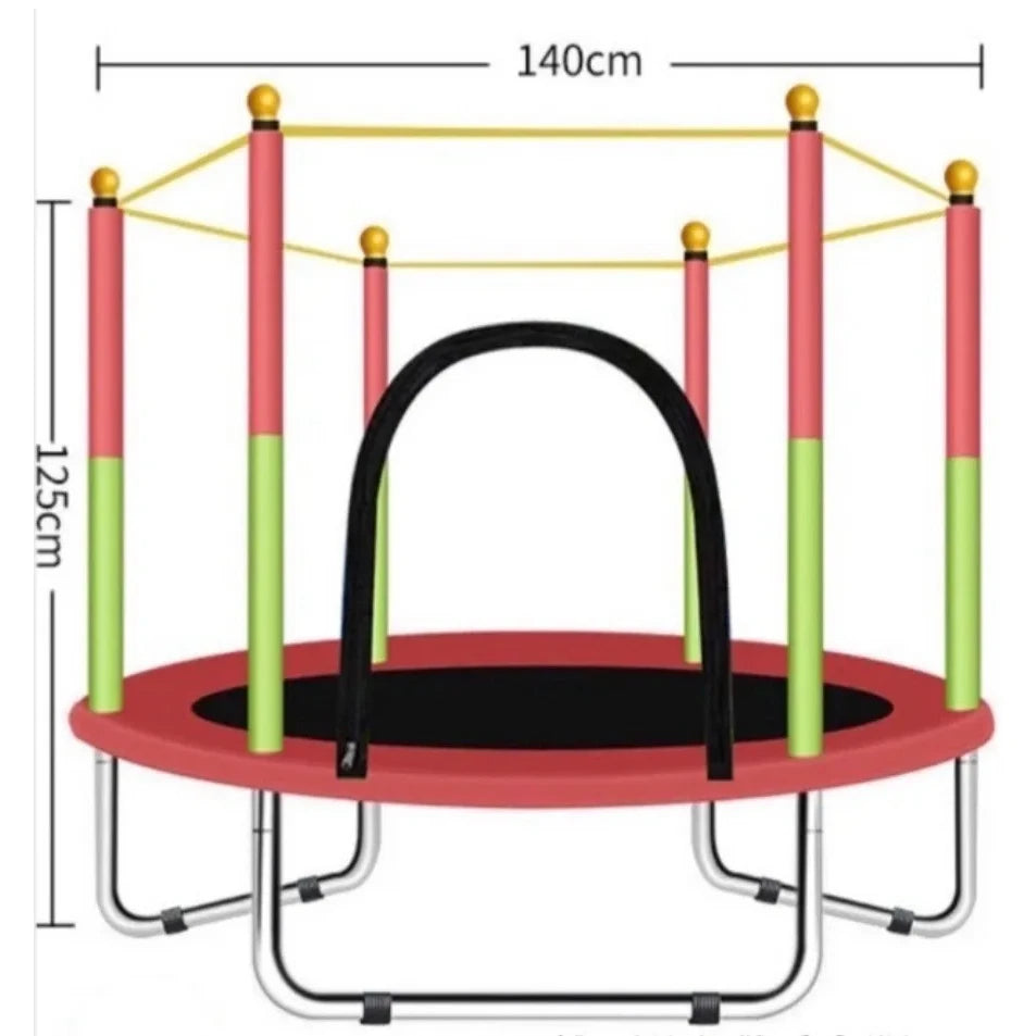 Portable trampoline for kids 140cm/160cm, anti-collision foam for jumping and indoor trampoline activities