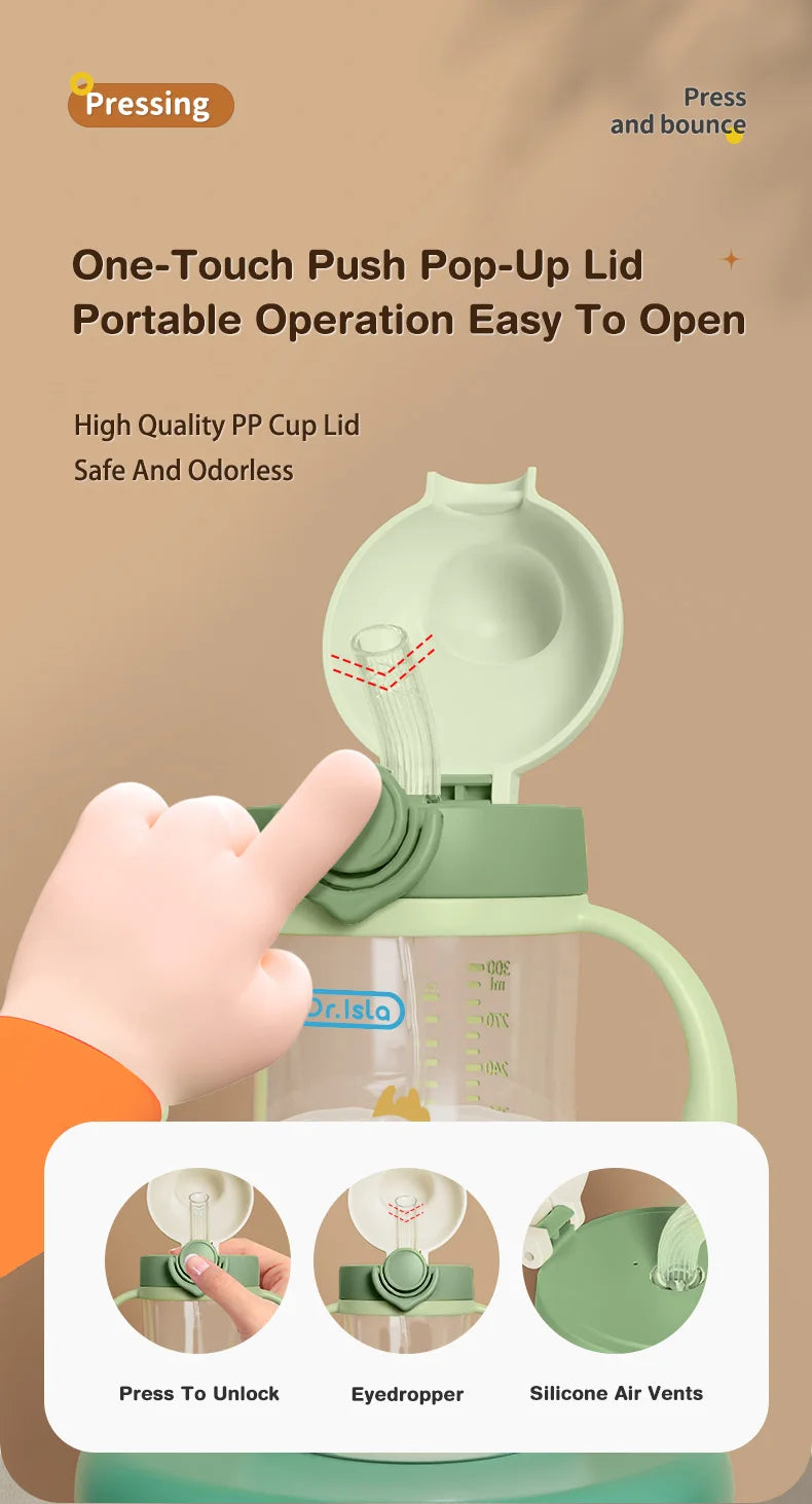 Baby Straw Bottle – 300ml BPA-Free