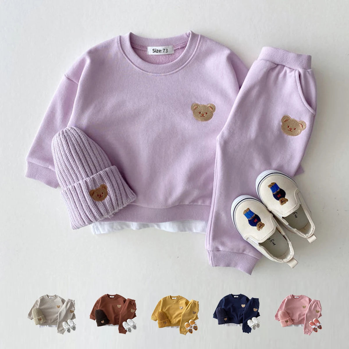 Fashion Toddler Baby Boys Girl Fall Clothes Sets Baby Girl Clothing Set Kids Sports Bear Sweatshirt Pants 2Pcs Suits Outfits