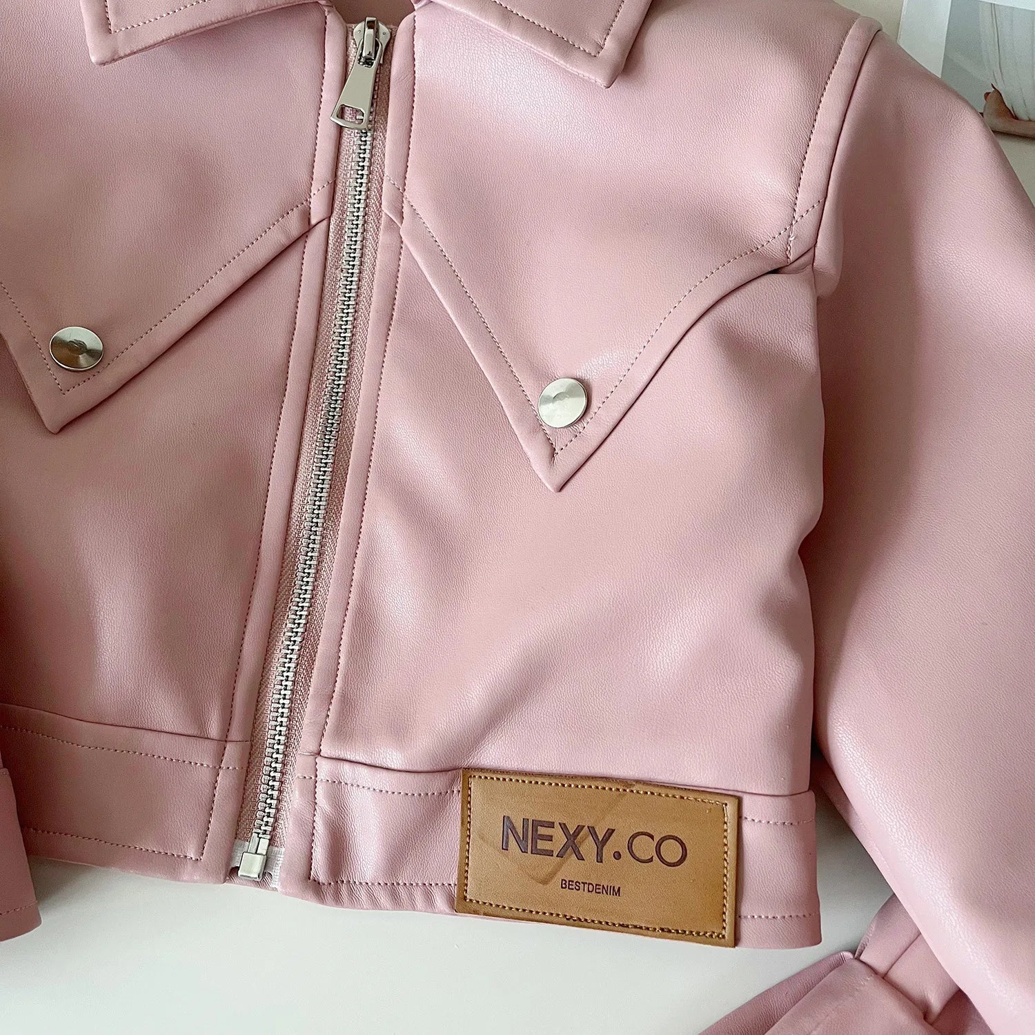 Childrens Clothing Set 2024 Autumn New Girls Leather Jacket Short Skirt Fashion Temperament Two-piece Set