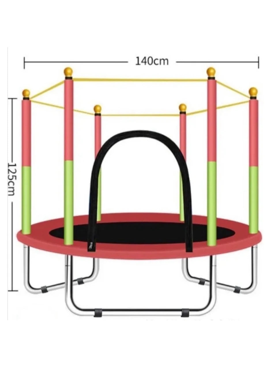 Portable trampoline for kids 140cm/160cm, anti-collision foam for jumping and indoor trampoline activities