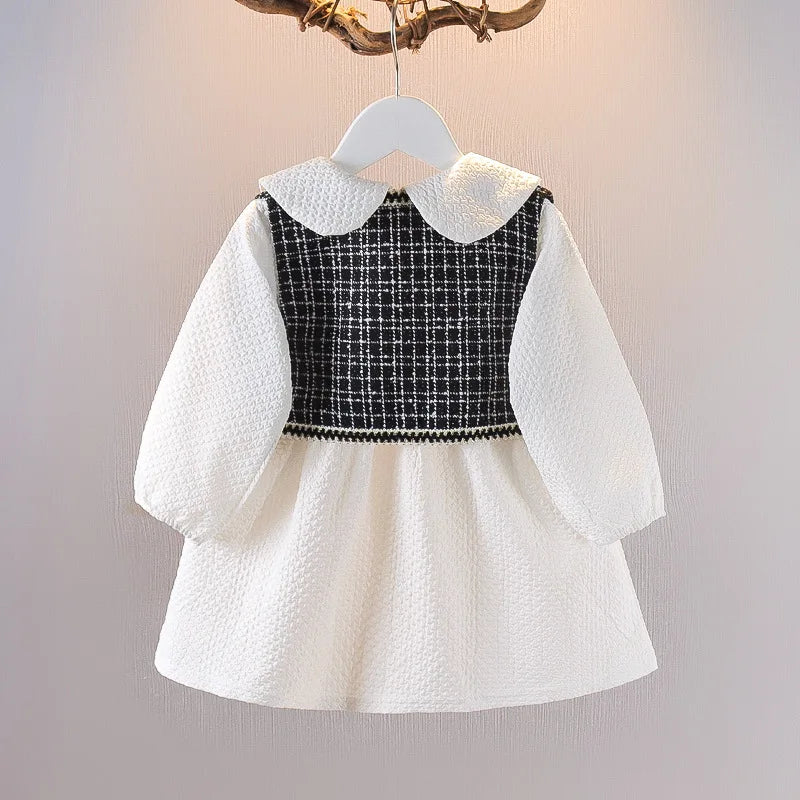Fashion Chidren Girl Dress+Vest Coat Elegant Princess Dress Flower Wedding Party Kid Costume Birthday Baby Girl Clothing A974
