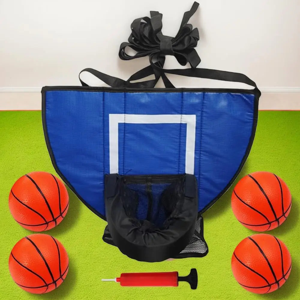 Basketball Hoop For Trampoline Outdoor Children Soft Basketball Hoop Attachment With 4 Balls And Pump Trampoline Parts For Kids