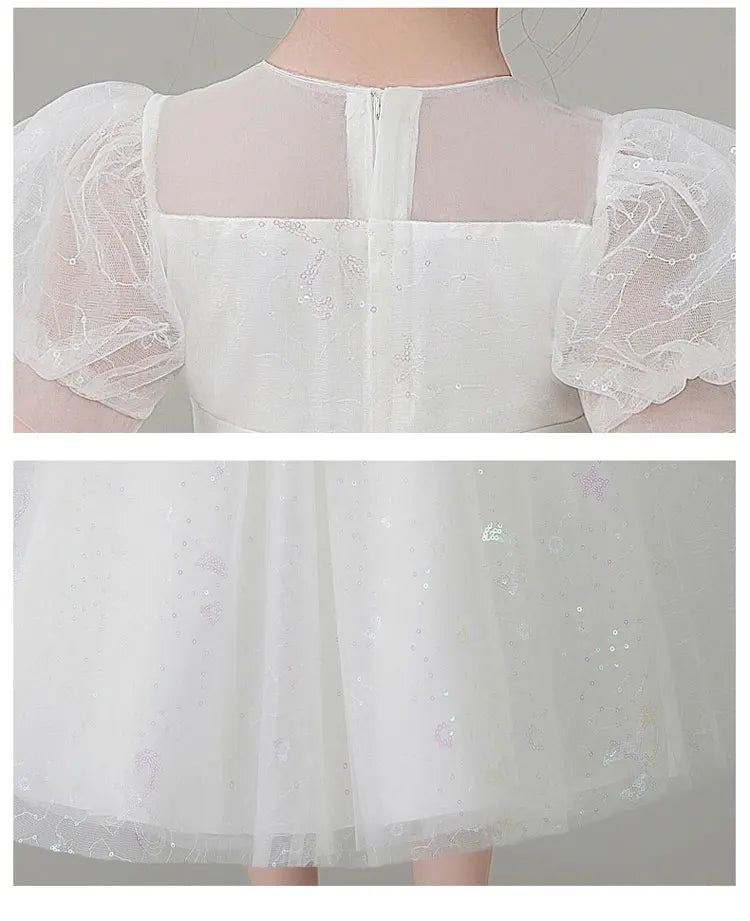 Fashion Children Clothing Evening Dresses Lace Short Sleeve Kids Dresses for Girls Summer Girls Party Dresses 3-12 Years
