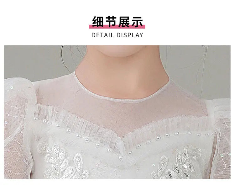 Fashion Children Clothing Evening Dresses Lace Short Sleeve Kids Dresses for Girls Summer Girls Party Dresses 3-12 Years