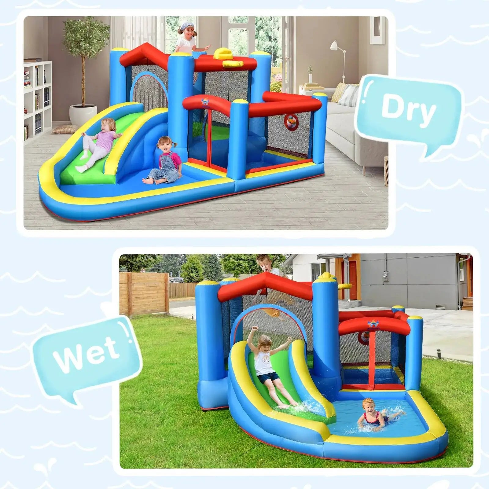 Kids Iatable Water Outdoor Indoor Slide Bounce Castle (Without Blower) (Without Blower)