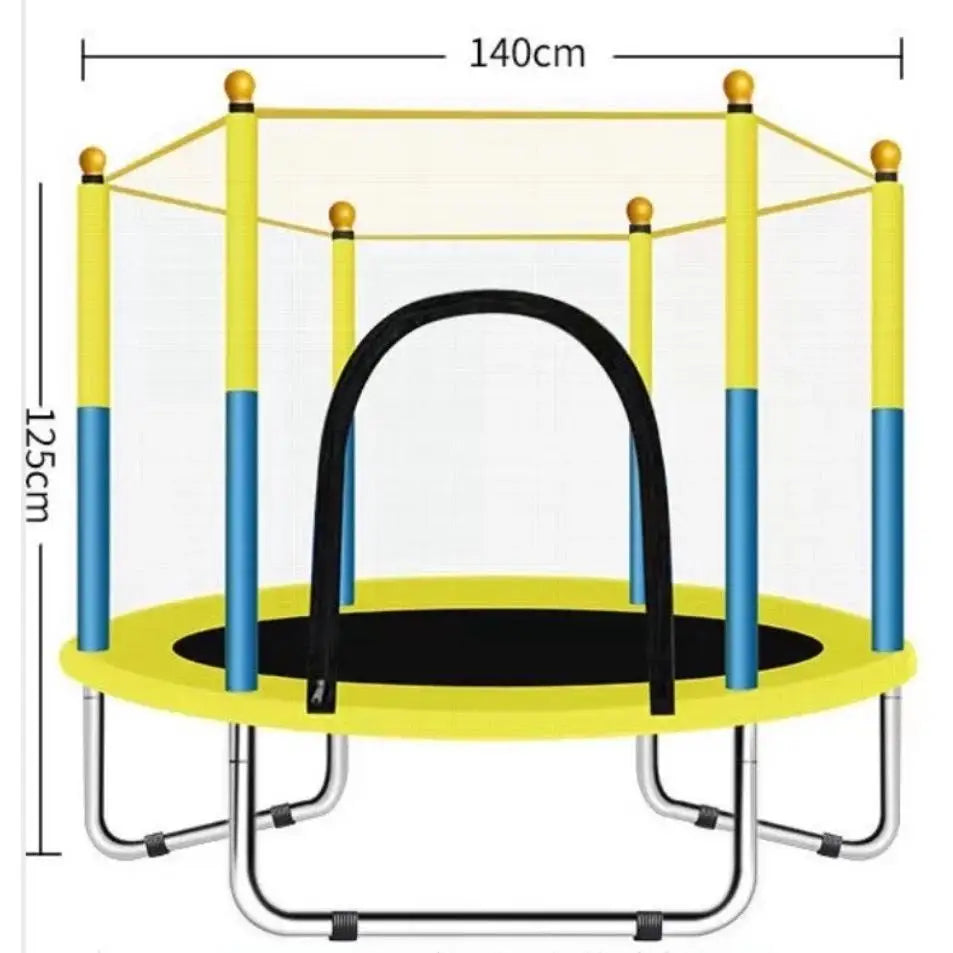 Portable trampoline for kids 140cm/160cm, anti-collision foam for jumping and indoor trampoline activities