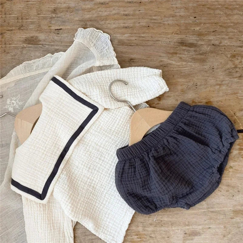 Organic Baby Outfit Set – 0–3Y Navy