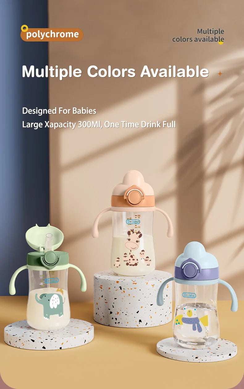 Baby Straw Bottle – 300ml BPA-Free