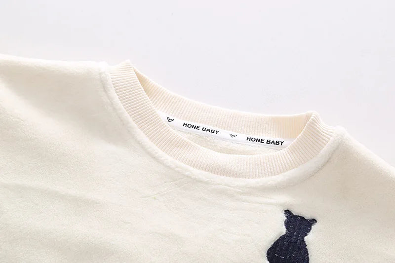 NEW Children Fashion Autumn Winter Baby Boys Girls Clothing Suit Bear Corduroy Hoodie Pants 2Pc/Set Kids Casual Outfits Clothes