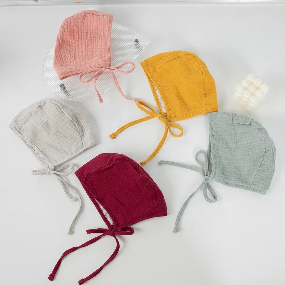 Newborn Cap Child  Lacing Babies Knitted Cotton Solid Color cute Hat  Mother and Kids Supplies Baby Hats & Caps for 0-24 Months