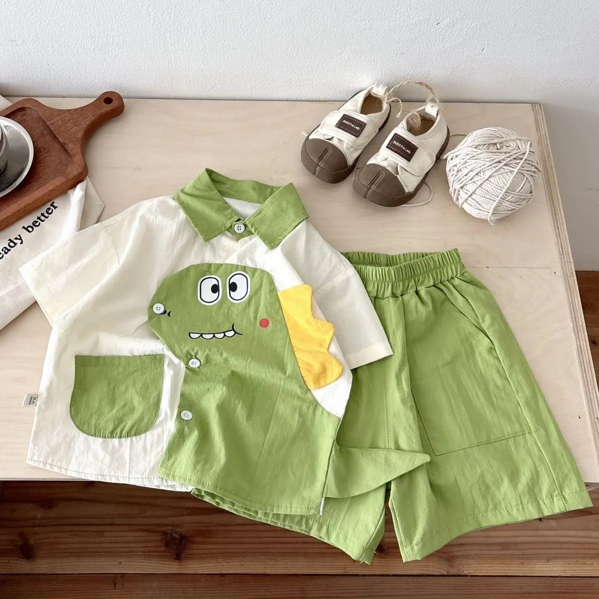 Children Clothing 2025 New Fashionable Flower Suit Baby Short Sleeve Shirt Shorts Handsome Retro Casual Shorts Two Piece Set