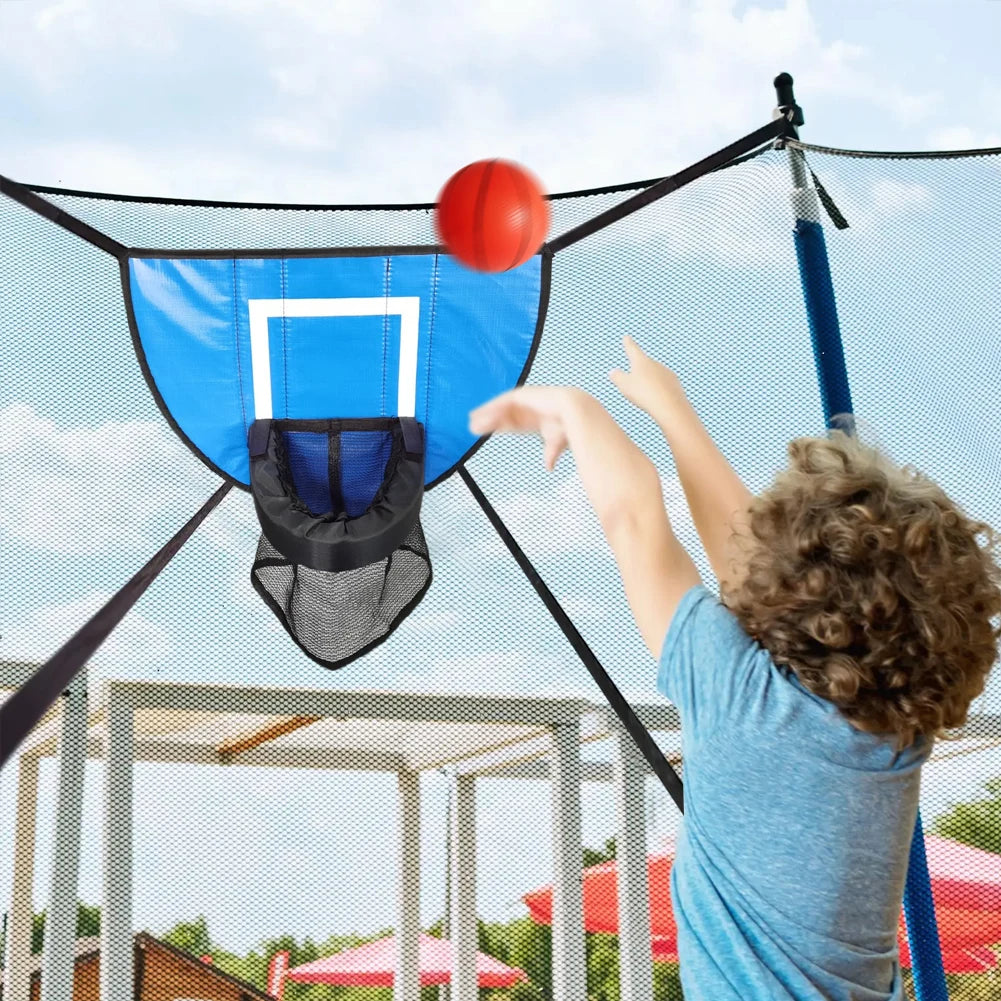 Trampoline Basketball Hoop with Pump and Mini Ball Kids Sport Games Easy To Assemble for Trampoline and All Ages